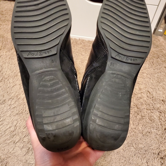 Paul Green Black Leather Zip-up Boots - Picture 5 of 7